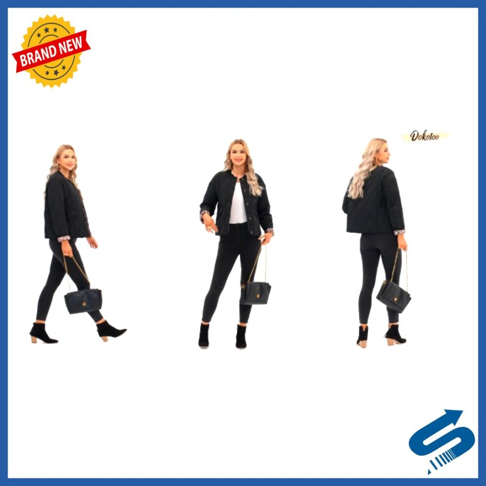 Quilted Puffer Jacket Button Down Leopard Print C… - image 7